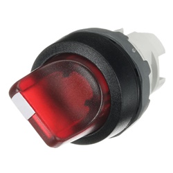 Selector switch 2 posizioni mantenuto maniglia corta rosso illuminato plastica nera uso elettrico industriale
