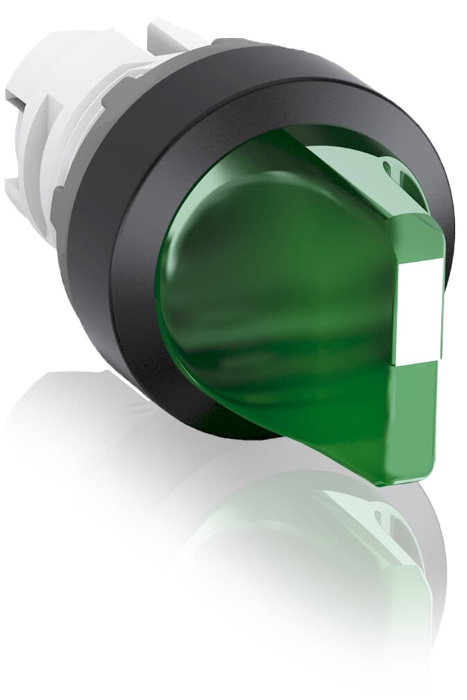 Selector Switch M3SS2-11G 3 posizioni mantenute maniglia corta verde illuminato plastica nera per applicazioni elettriche professionali