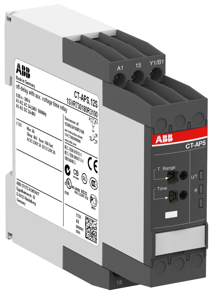 Timer relè elettronico OFF-delay 1c/o 24-240V AC/DC applicazioni industriali
