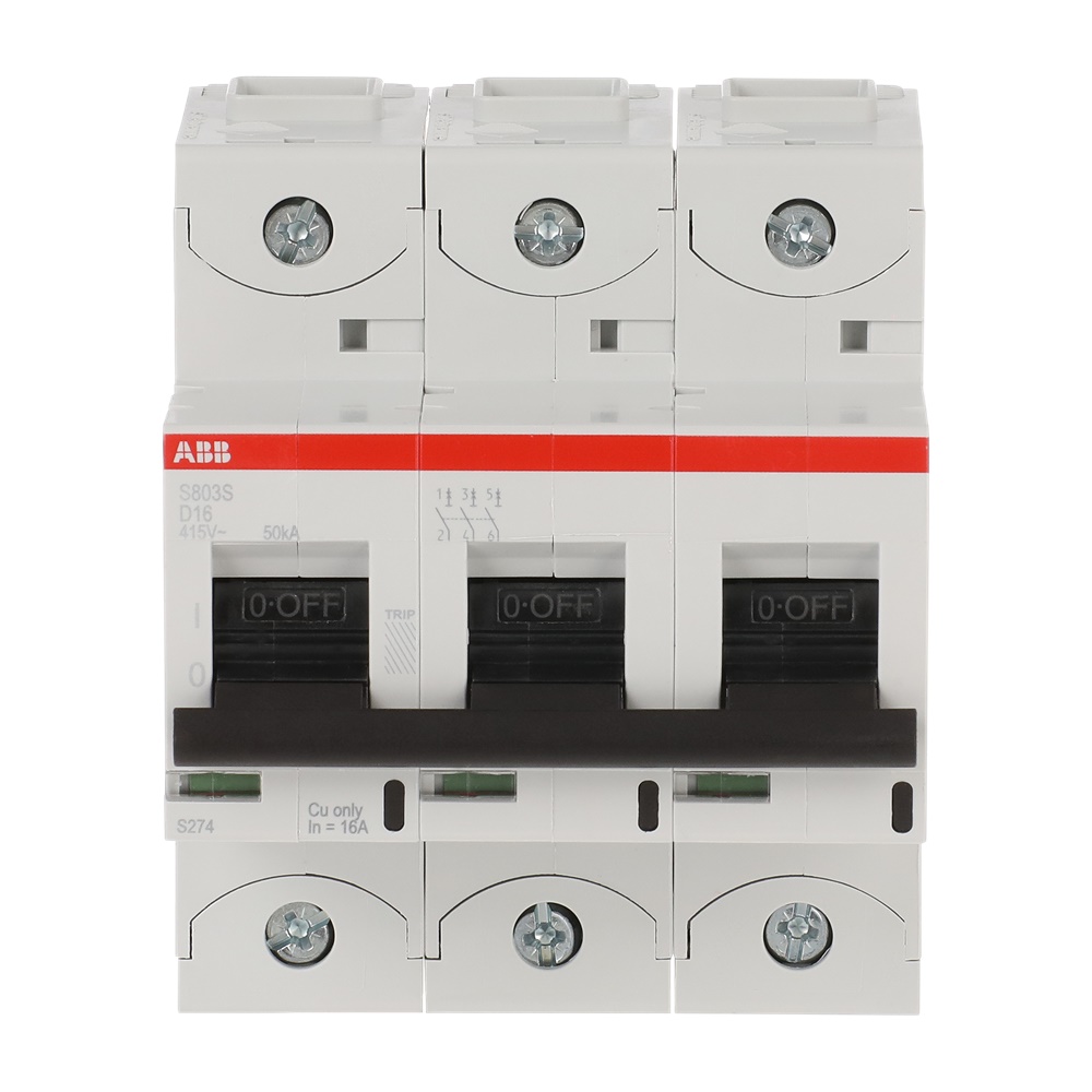 Interruttore automatico S803S-D16 3 poli 16A D-Characteristic uso residenziale industriale commerciale