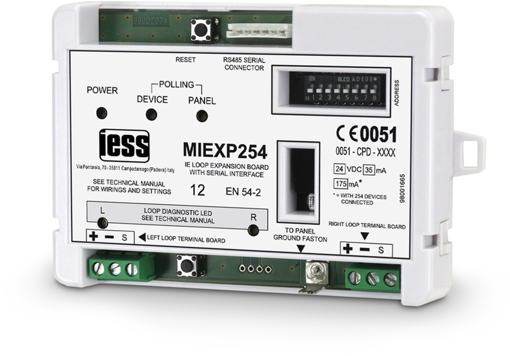 Scheda espansione loop IE 254 dispositivi per centrale antincendio MEC44