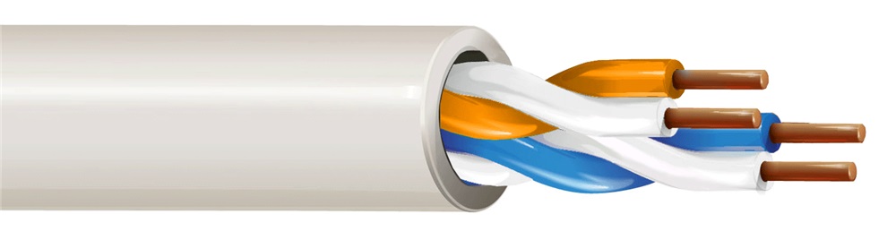 CAVO ITC 2X2 AWG22 UTP LSZH BIANCO MAT.100 F