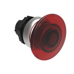 Pulsante fungo luminoso 40mm rosso per comando a impulso serie Platinum