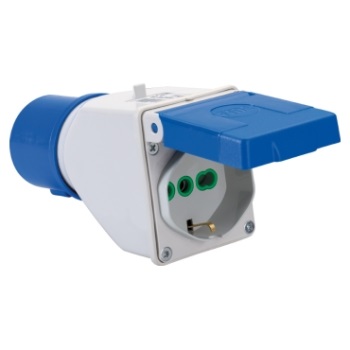 Adattatore  da s.CEE blu a 1P40 IP44