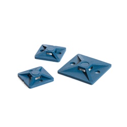 Basetta rilevabile 19x19 mm blu MCMB3 per fissaggio sicuro cavi tubi settore alimentare farmaceutico
