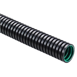 Guaina corrugata multilayer flessibile PA12/PA6 DN23 per impianti elettrici nero/verde